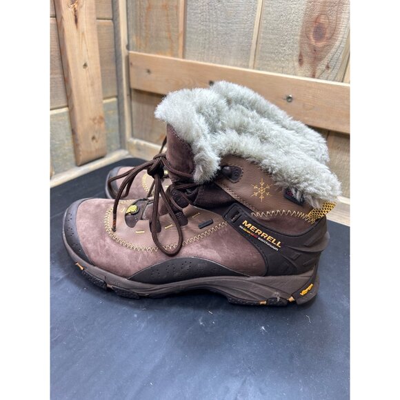 Merrell Womens Snowbound Mid Waterproof Boots Vibram Sole & 100g Primaloft sz 8 - Picture 8 of 11